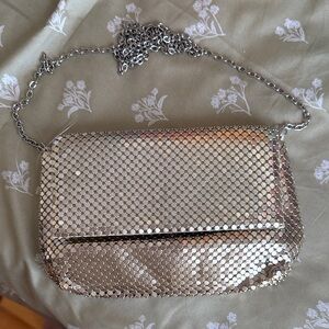 Jessica McClintock Metallic Mesh Clutch